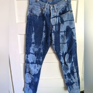Levi's 501 PREMIUM TIE DIE LOOK HIGH RISE SKINNY FILIFORME JEANS SIZE 26…